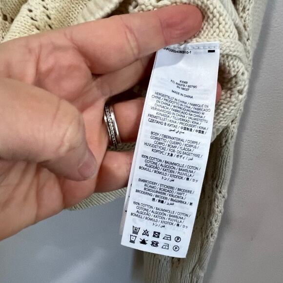 Boden Enid Embroidered Fruit Cotton Sweater Cream Knit Cottagecore S - Picture 5 of 9